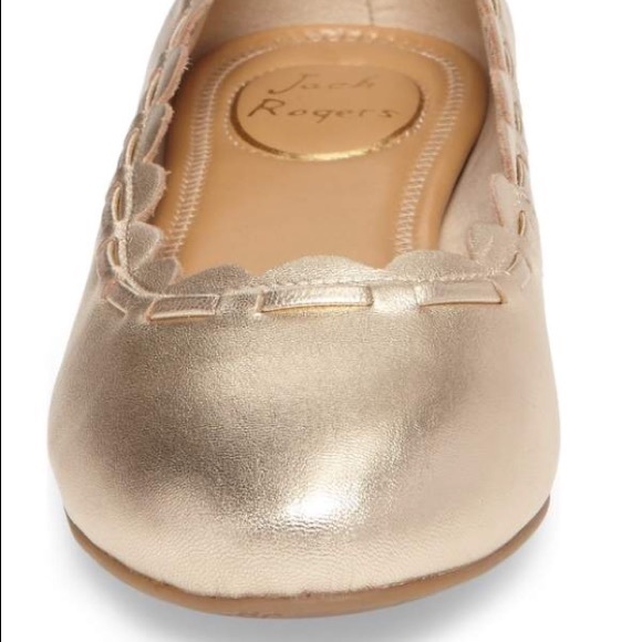 jack rogers // platinum scalloped ballet flats - Picture 3 of 7